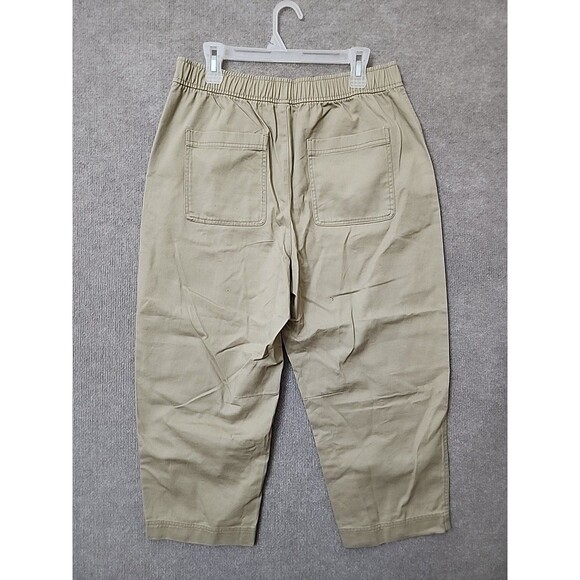 Old Navy Barrel Ankle Pants Womens L Petite Khaki Pull On Elastic Waist NEW - Picture 6 of 10